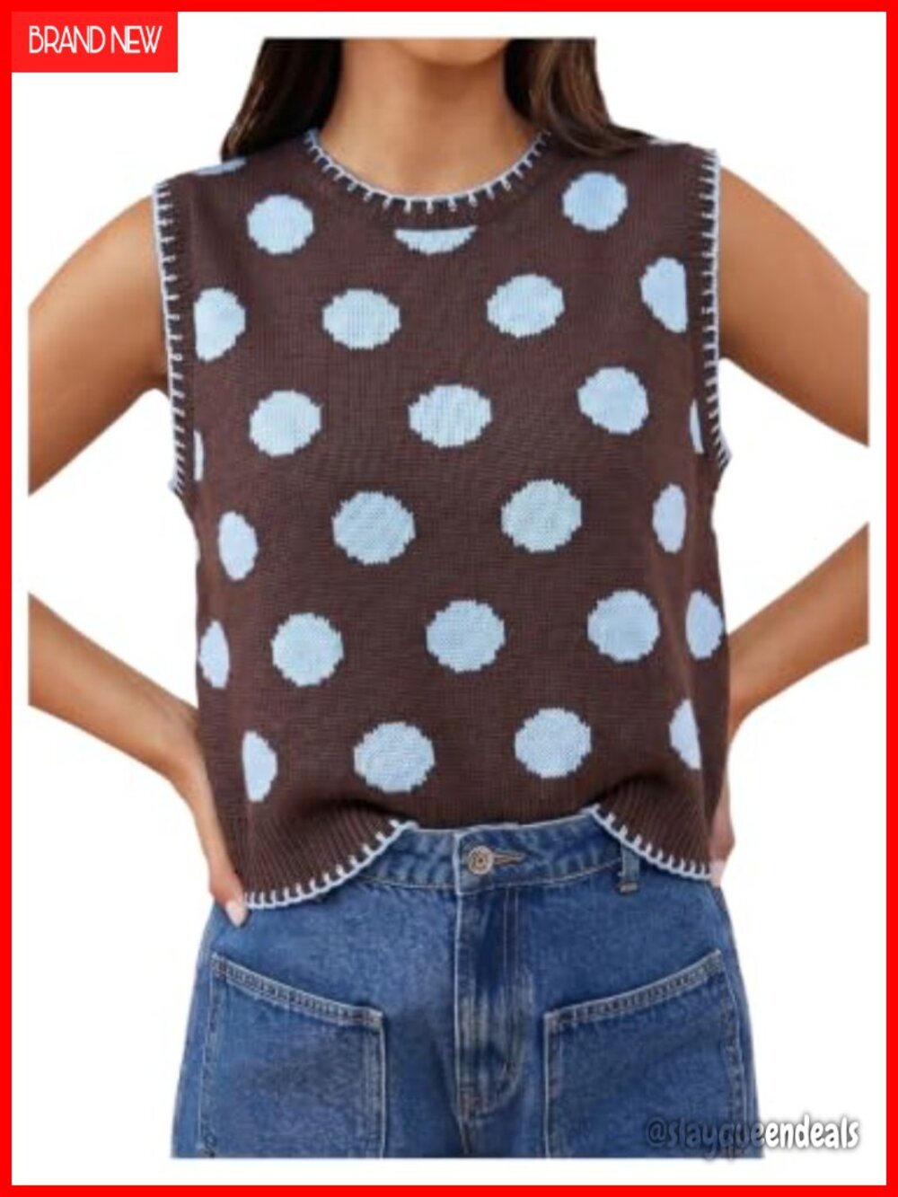 Crochet Knit Lobster Sweater Vest Sleeveless Tank Top Y2K